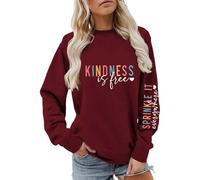 Kindness Crewneck Sweatshirts for Womens Kindness is Free Sprinkle It Everywhere Sleeve Tops for Teen Girls