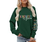 Kindness Crewneck Sweatshirts for Womens Kindness is Free Sprinkle It Everywhere Sleeve Tops for Teen Girls