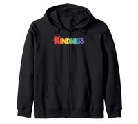 Kindness Cute Hugging Letters Positive Affirmation Equality Zip Hoodie