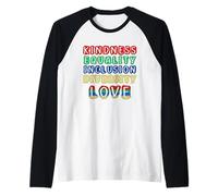 Kindness Equality Inclusion Diversity Love para Raglan Baseball Tee