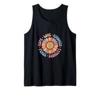 Kindness Floral Sunflower Design Human Rights Peace Tank Top