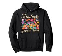 Kindness Grows Here Folk Art Floral Botanical Gift Pullover Hoodie
