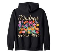 Kindness Grows Here Folk Art Floral Botanical Gift Zip Hoodie