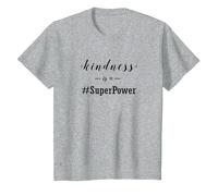 Kindness is a Super Power 2020 Mantra T-Shirt, Youth, Heather Grey, Small