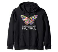 Kindness is Always Beautiful Butterfly Zip Hoodie