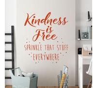 Kindness is Free, Sprinkle That Stuff Everywhere - Motivational Decal Wall Sticker [XLarge] [Orange]