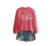 Kindness Is Free Women's Kindness Is Free Sweatshirt, Encouraging Message Crewneck Pullover, Soft Cotton Long Sleeve Casual Top for Daily Comfort