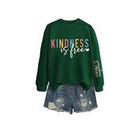 Kindness Is Free Women's Kindness Is Free Sweatshirt, Encouraging Message Crewneck Pullover, Soft Cotton Long Sleeve Casual Top for Daily Comfort