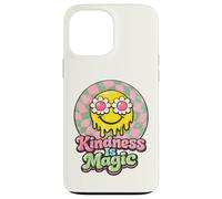 Kindness Is Magic 70s Retro Melting Smile Daisy Checkered Case for iPhone 13 Pro Max
