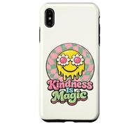 Kindness Is Magic 70s Retro Melting Smile Daisy Checkered Case for iPhone XS Max