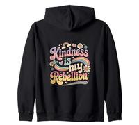 Kindness Is My Rebellion Retro Groovy Kindhearted People Zip Hoodie