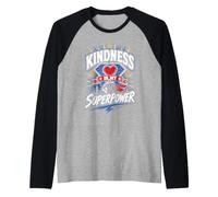 Kindness is My Superpower Superhero Anti Bullying School Fun Raglan Baseball Tee