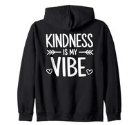 Kindness Is My Vibe Arrow Heart Quote Zip Hoodie