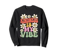 Kindness Is My Vibe Retro Groovy Floral Sweatshirt