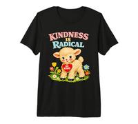 Kindness is Radical Retro Lamb Cute Affirmation Graphic Premium T-Shirt