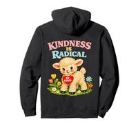 Kindness is Radical Retro Lamb Cute Affirmation Graphic Pullover Hoodie