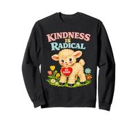 Kindness is Radical Retro Lamb Cute Affirmation Graphic Sweatshirt