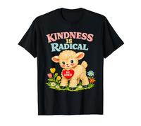 Kindness is Radical Retro Lamb Cute Affirmation Graphic Value Graphic T-Shirt, Men, Black, XL