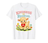 Kindness is Radical Retro Lamb Cute Affirmation Graphic Value Graphic T-Shirt, Men, White, XL