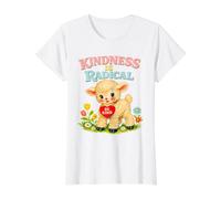 Kindness is Radical Retro Lamb Cute Affirmation Graphic Value Graphic T-Shirt, Women, White, M