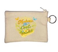 Kindness is Truly A Virtue Key Chain Coin Purse Beige