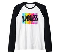 Kindness Matters, Bright and Bold Positive Message Design Raglan Baseball Tee