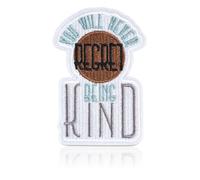 Kindness Motivational Patch, Chef Hat Design Embroidered Patches, 3.35x2.24 Inch Inspirational Saying Patch, White Green Brown Color Iron On Sew On Morale Patch for Jackets, Bags, Hats