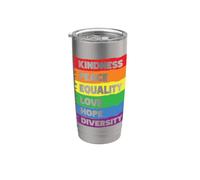 Kindness Peace Equality Love Hope Diversity Stainless Steel Insulated Tumbler