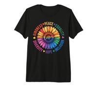 Kindness Peace Equality Love Hope Diversity Sunflower Floral Premium T-Shirt