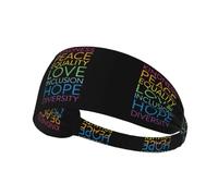 Kindness Peace Equality Love Inclusion Hope Diversity Elastic Exercise Headband Non Slip Workout Headbands Sports Hair Band