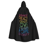 Kindness Peace Equality Love Inclusion Hope Diversity Halloween Witch Cloak Unisex Hooded Cloak For Festive Party Costume