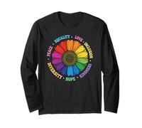 Kindness Peace Equality Love Inclusion Hope Diversity Retro Long Sleeve T-Shirt