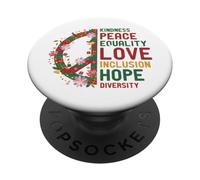 Kindness Peace Love Equality Social Justice Christmas PopSockets Adhesive PopGrip