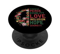 Kindness Peace Love Equality Social Justice Christmas PopSockets Adhesive PopGrip