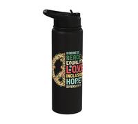 Kindness Peace Love Equality Social Justice Christmas Stainless Steel Insulated Water Bottle