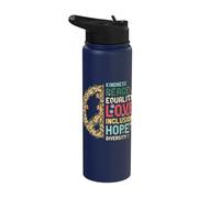 Kindness Peace Love Equality Social Justice Christmas Stainless Steel Insulated Water Bottle