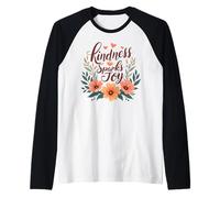 Kindness Sparks Joy Positive Enforcement Floral Art Raglan Baseball Tee