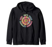 Kindness Sunflower Design Featuring Human Rights Peace Zip Hoodie