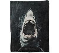 KINDOJIA for Fiercely Ocean Predator Plush Shark Throw Blanket - Comfortable, Soft, Lightweight Flannel, Warm? Fluffy anti-pilling sofa wrap? Cute Blanket for Bed Travel Outdoor 80" x 60"