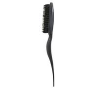 KINDOYO 1 Piece Boar Bristle Hair Brush - Plastic Back Combing Brush 3 Row Bristle Teasing Hair Brushes with Tail Handle for Home Beauty Salon Hair Care Scalp - Black