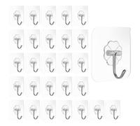 KINDOYO Heavy Duty Adhesive Wall Hooks - 30Pcs Transparent Seamless Hooks for Nail-Free Sticky Utility Ceiling Wall Hanging
