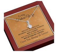 KINDPAW Gift Necklace for Girlfriend, Fiancé Gifts for Her, To My Future Wife Necklace, Soul Mate Jewelry for Women, Stainless Steel, Cubic Zirconia