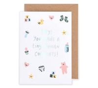 Kindred | Birth Congrats Card | Newborn Gifts | For New Parents | Tiny Human Design | With Envelope | 12.7x17.8cm