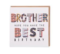 Kindred | Birthday Card for Brother | Bright Coloured Lettering Design