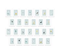 Kindred Sol Collective Alphabet Wall Cards - Set of 26 Prints (Size 5x7) ABC Nursery Wall Art -Includes Animal Illustrations with Each Letter - Perfect or Addition to ABC Theme Nursery (Blue)