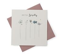 Kindred | Sympathy Card | Condolences/Bereavement | Her/Him | Flowers Design | With Envelope | 140x140mm