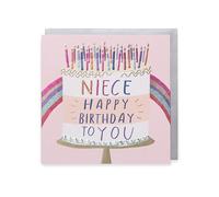 Kindred UK Greetings Niece - Happy Birthday Cake Card, 159x159mm