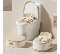 Kindsgut 3-in-1 Toddler Potty Training Toilet,Removable Seat with Dinosaur Design,Sturdy Step Stool, Splash Guard & Comfortable Backrest,Removable Bowl Easy to Clean,for Boys&Girls 18 Months&Up