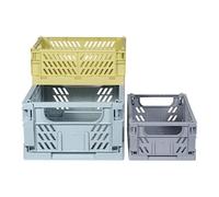 Kindsgut Ella Folding Crates Set, Foldable Plastic Storage Box, More Order in Subtle Colours and Simple Design, Stackable