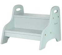 Kindsgut Wooden Step Stool with 2 Steps for Children, Discreet Colours, Environmentally Friendly Materials and Free from Harmful substances, Aquamarine